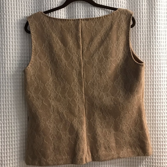 Excellent used MaxMara wool sleeveless lace top - Picture 8 of 11